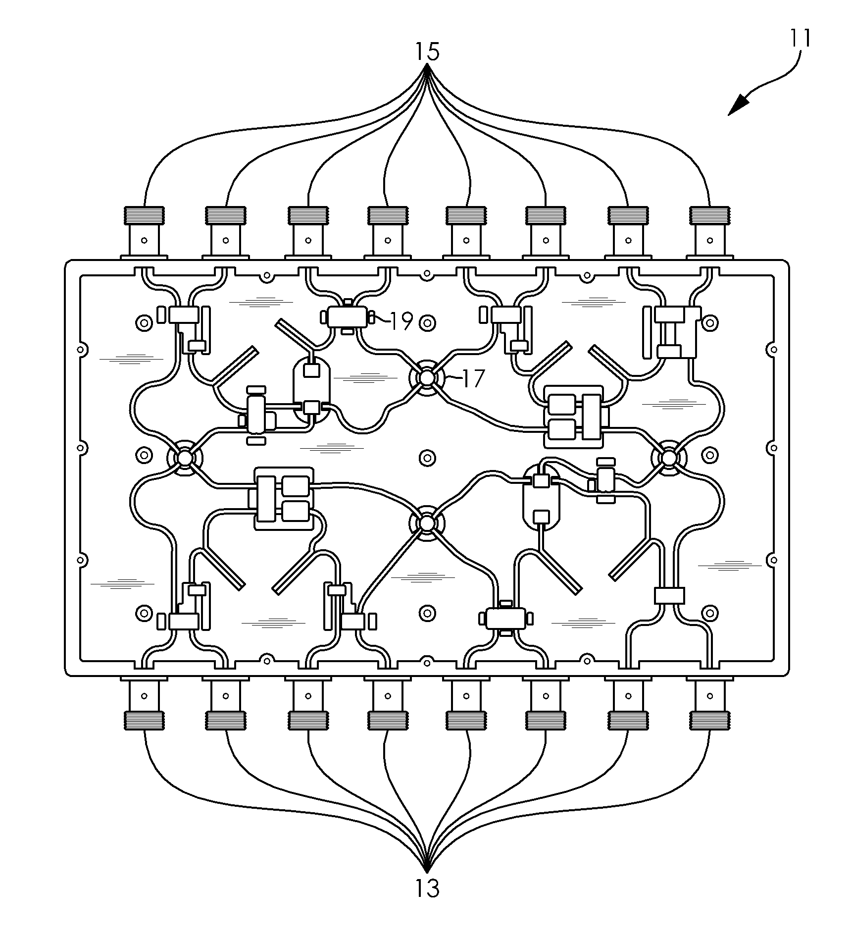 Fractional beam forming network antenna