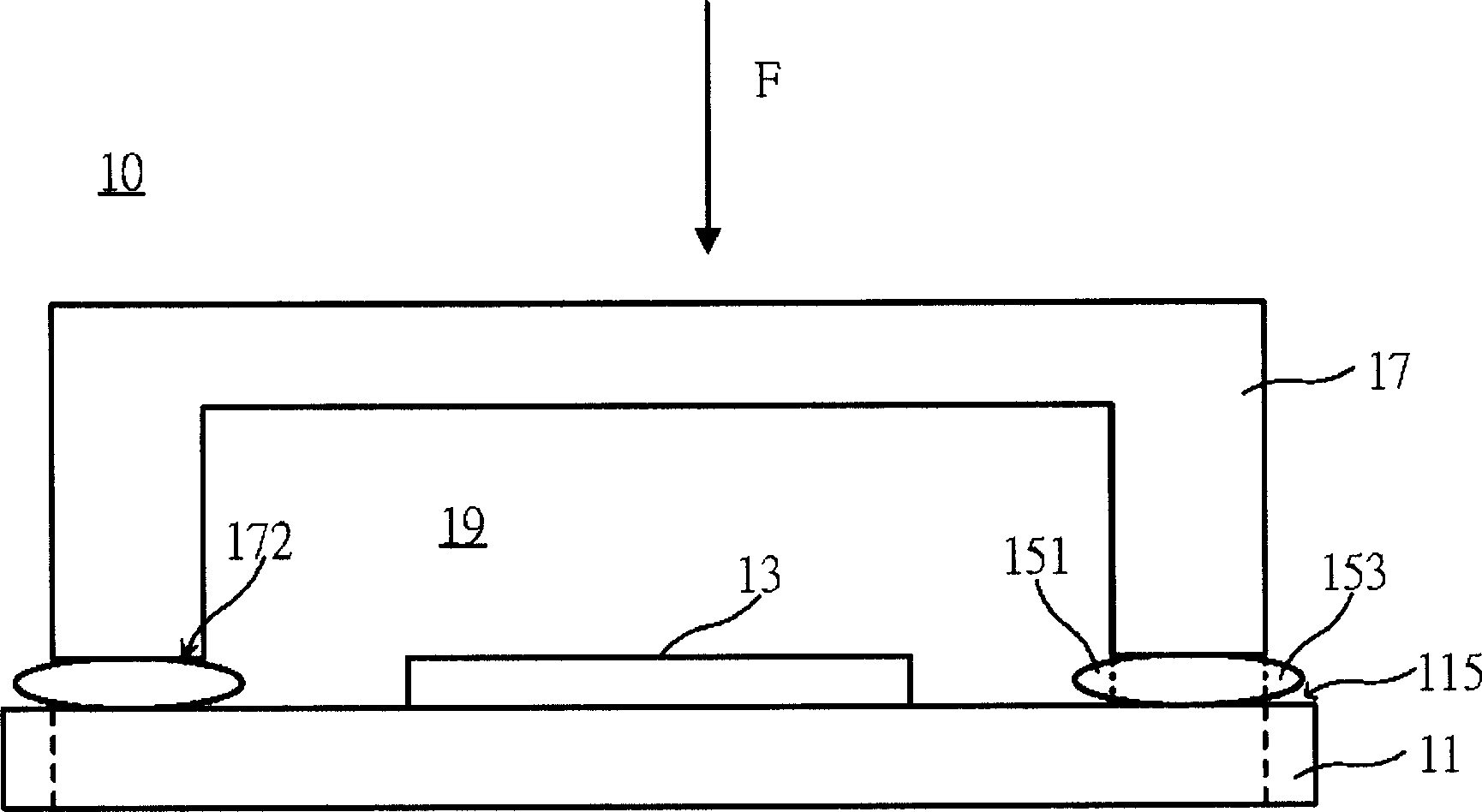 Structure for packaging organic electroluminescence device