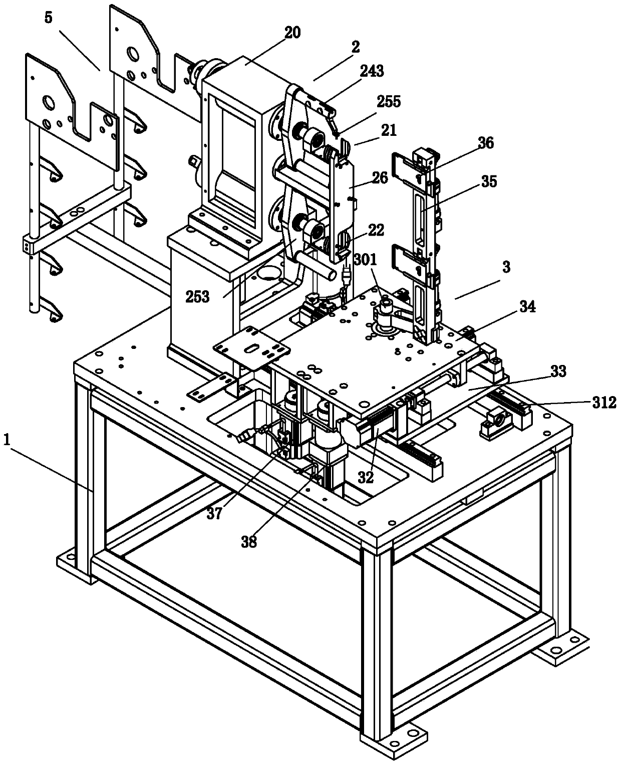 Stator fixture mechanism for half-iron-core stator pin-type winding machine