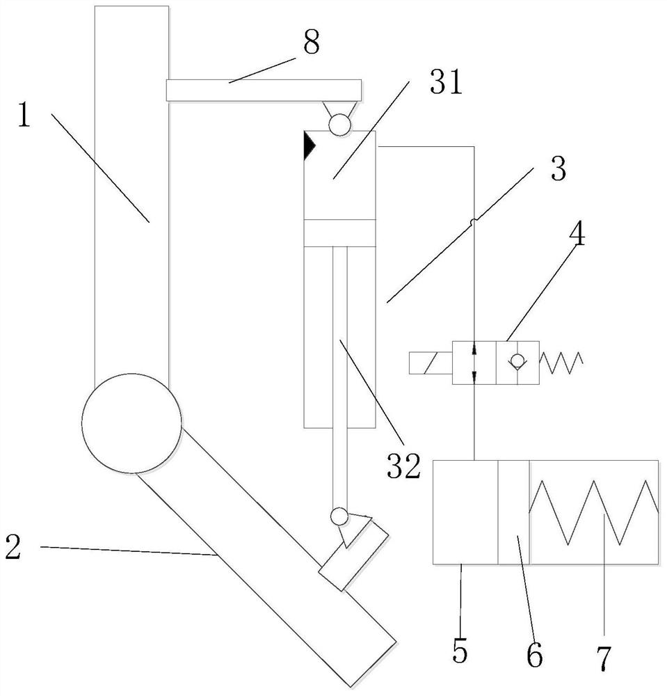 A knee joint hydraulic passive assist device