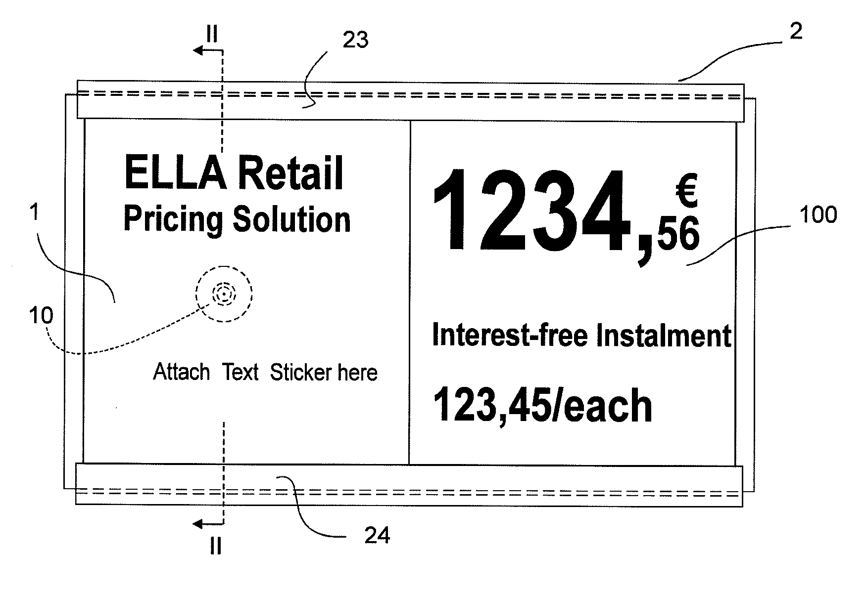 Fastening arrangement for an electronic price label