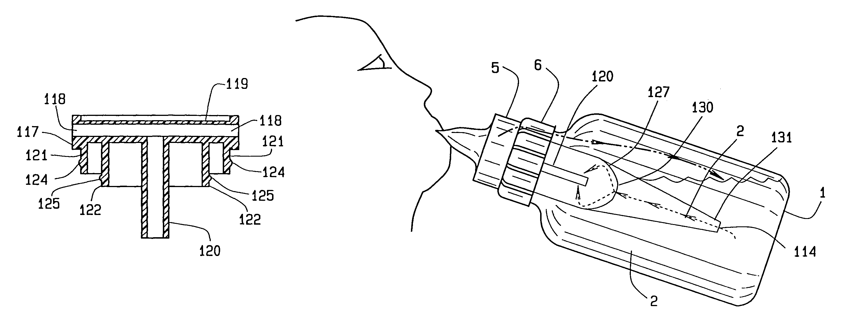 Fully vented wide rim nursing bottle with contoured vent tube