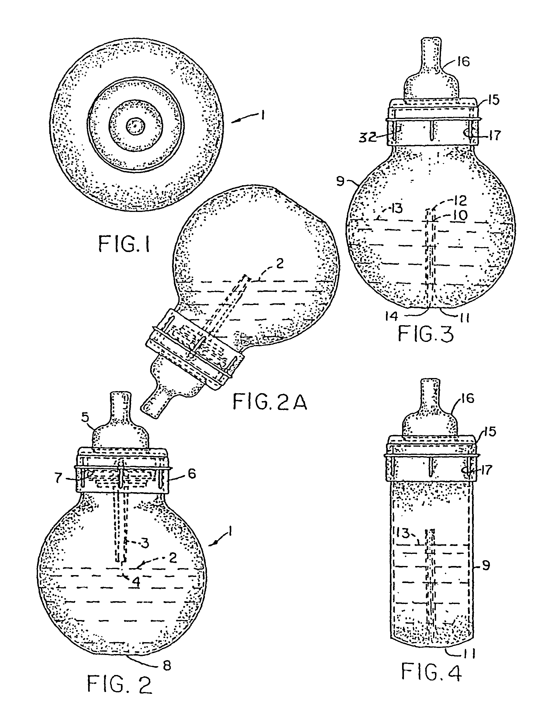 Fully vented wide rim nursing bottle with contoured vent tube