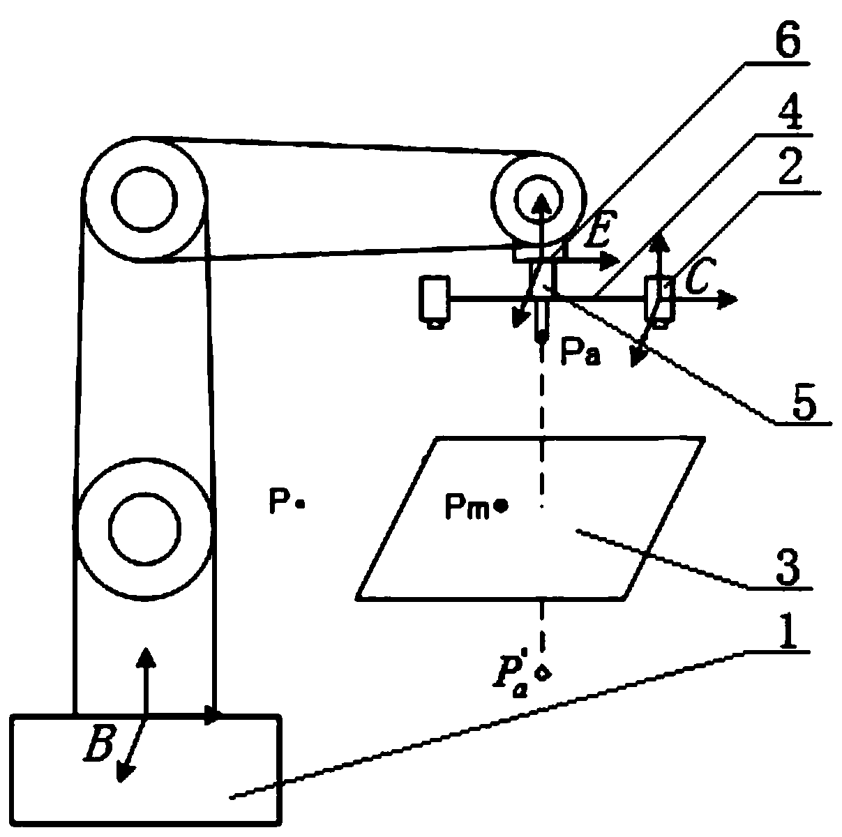 Robot TCP calibration system based on vertical reflection