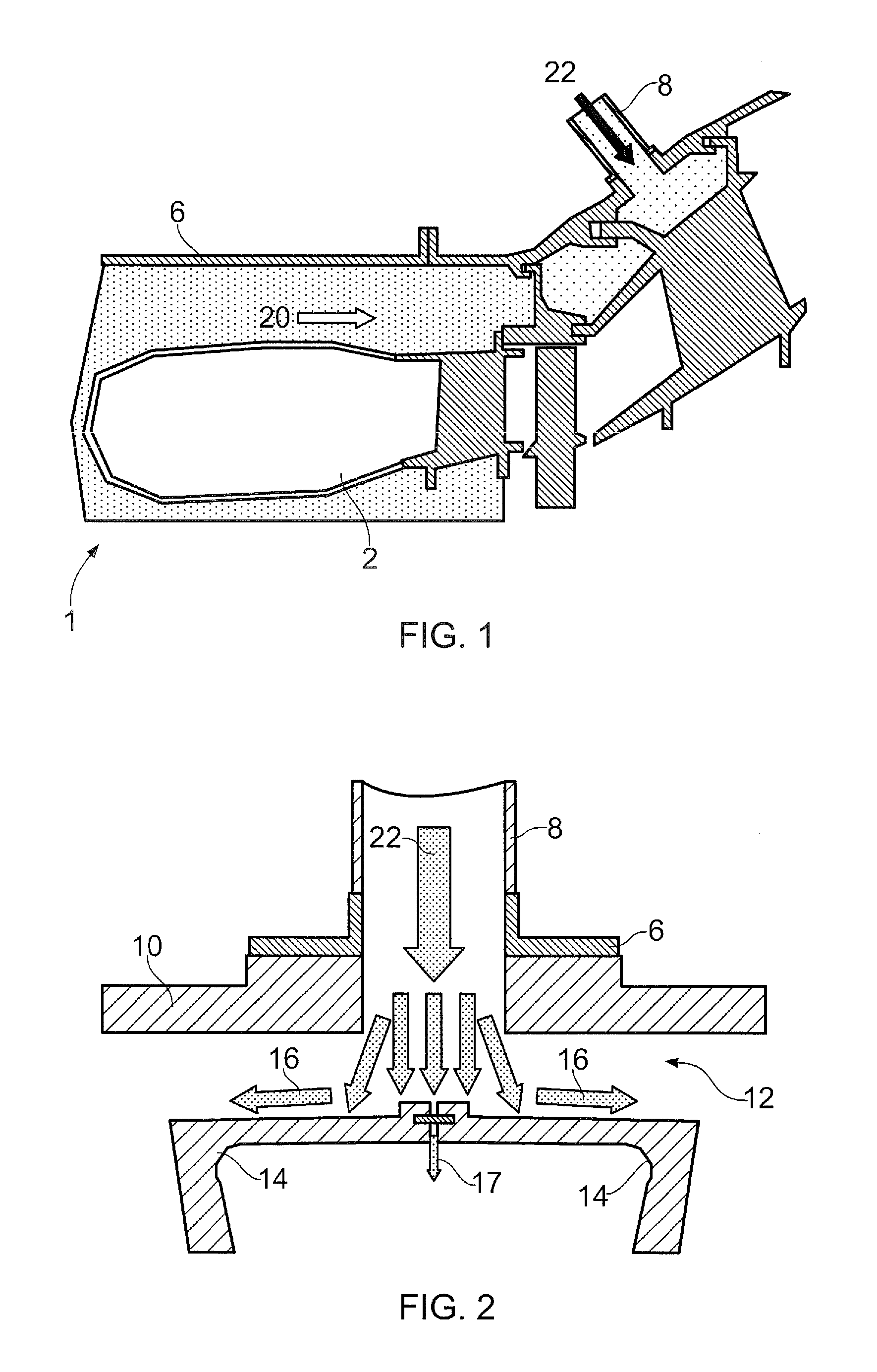 Distributor device for cooling air within an engine