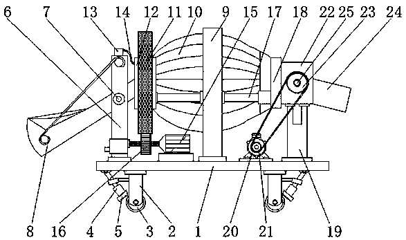 Building concrete mixing device with efficient discharge performance