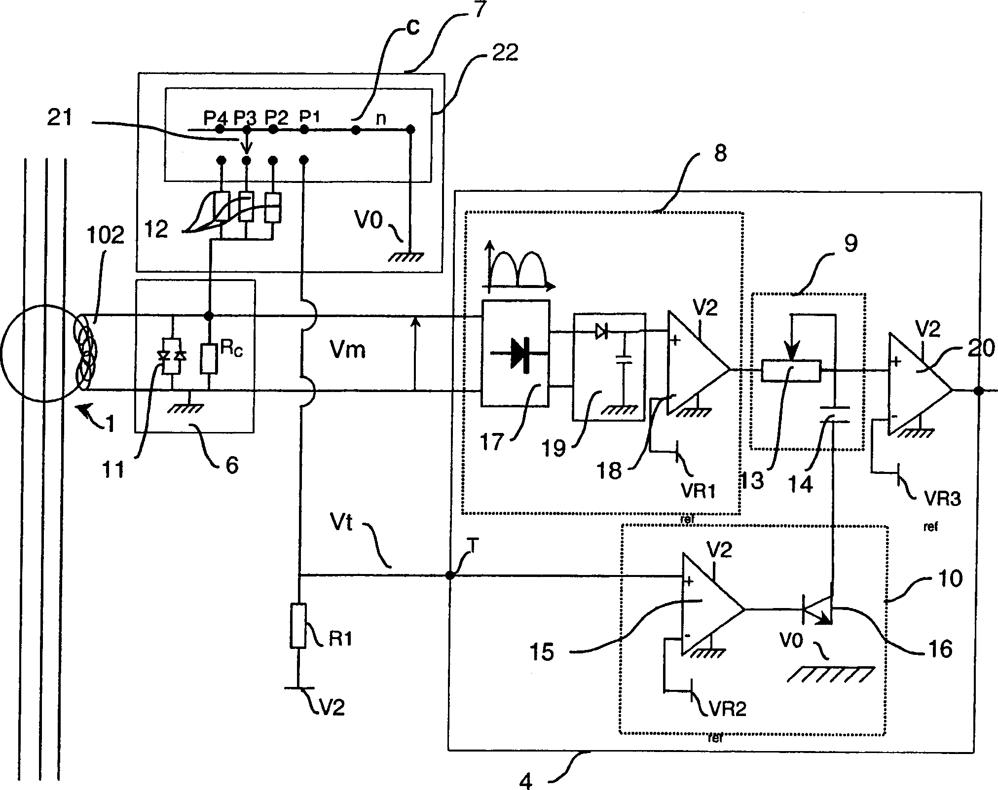 Differential protection device with simplified protection parameter adjustment means