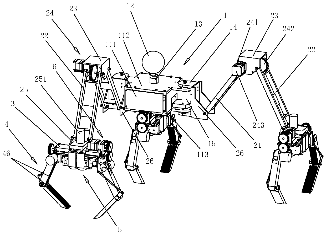 Adsorption type obstacle-crossing pole-climbing bionic robot