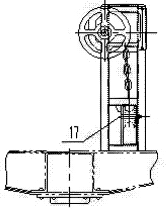 Hand braking device mounted on chassis of railway hopper wagon