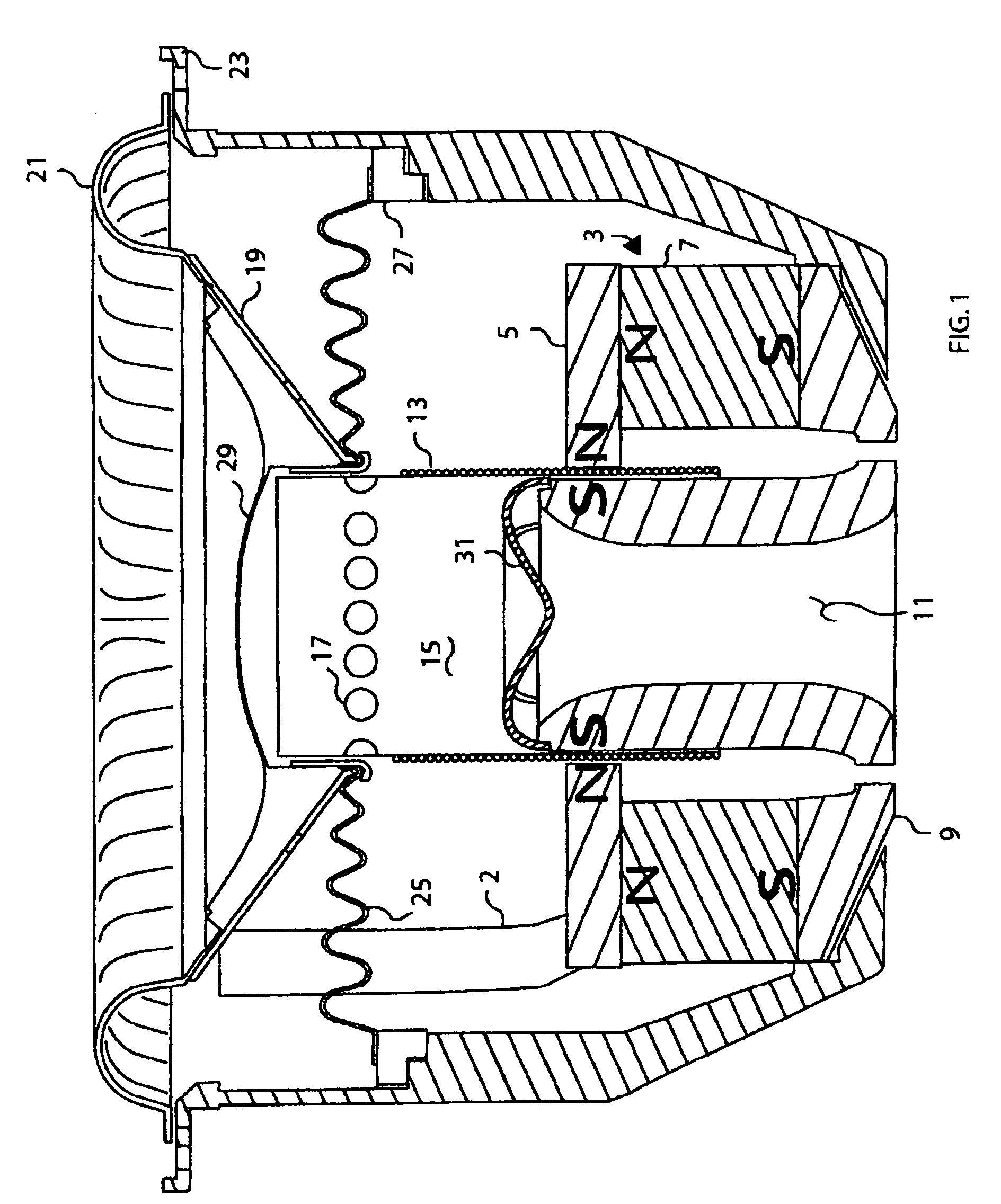 Self-cooled electro-magnetic audio transducer