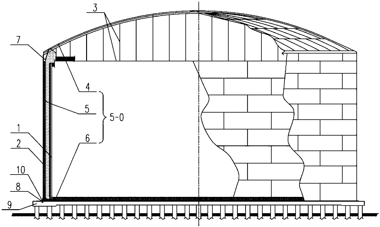 Full-volume tank with non-metal sealing layer for storing low-temperature medium