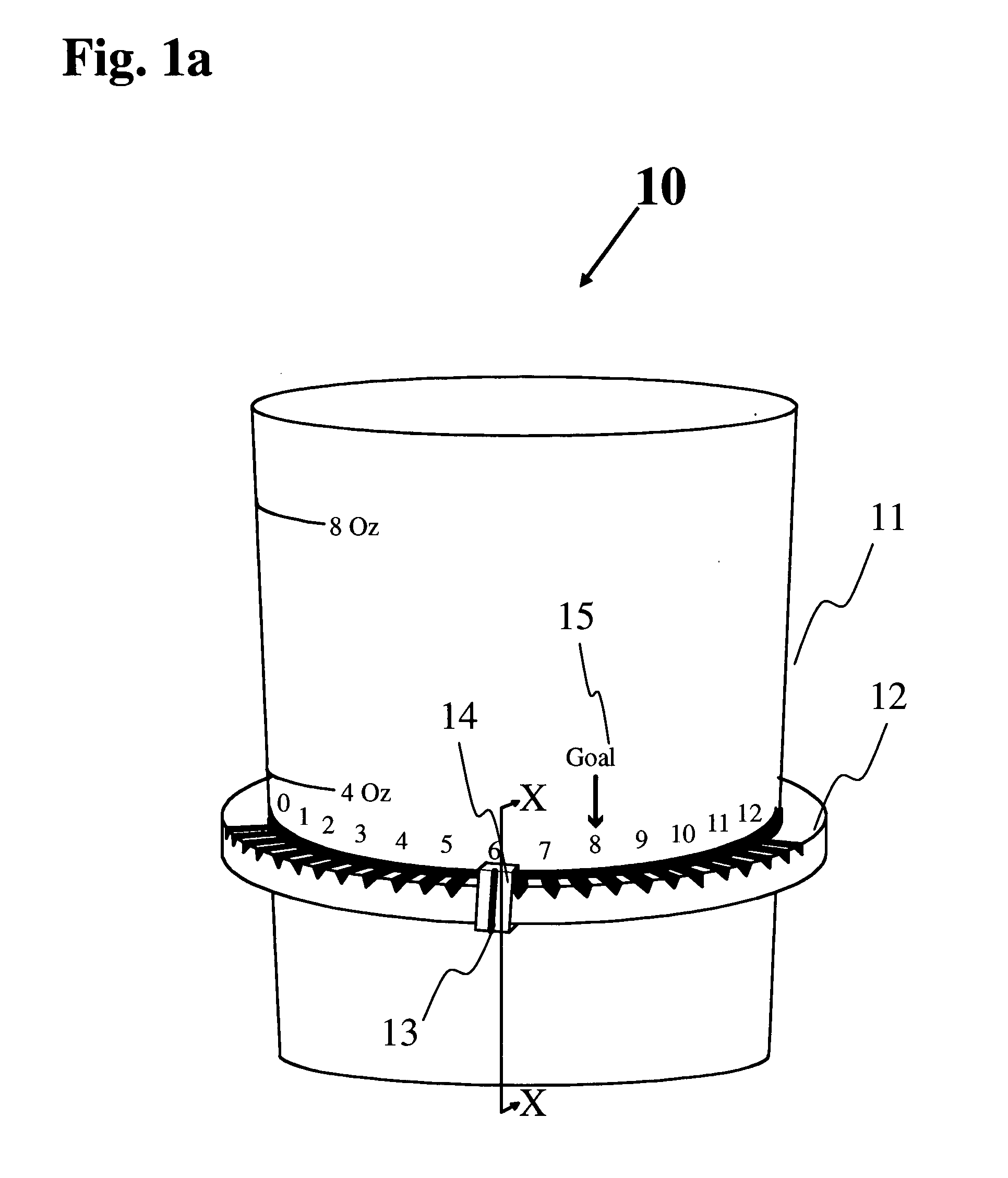 Dieter's water intake quantity tracking vessel