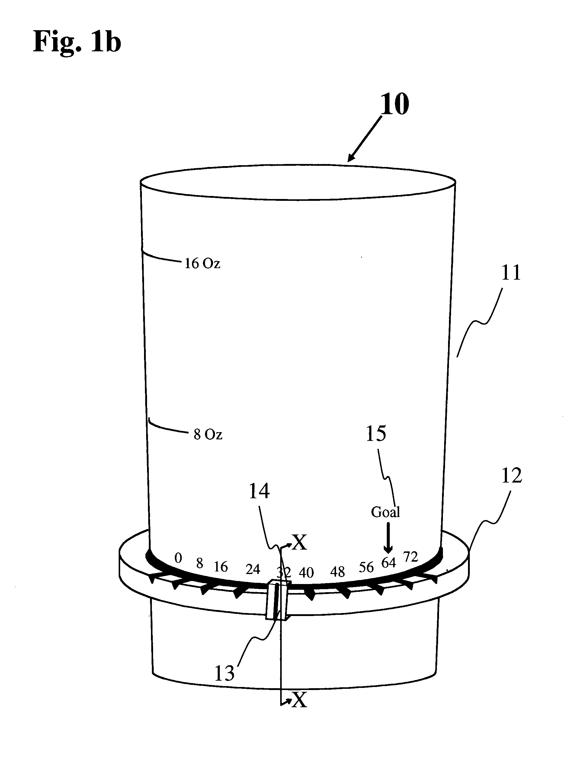 Dieter's water intake quantity tracking vessel