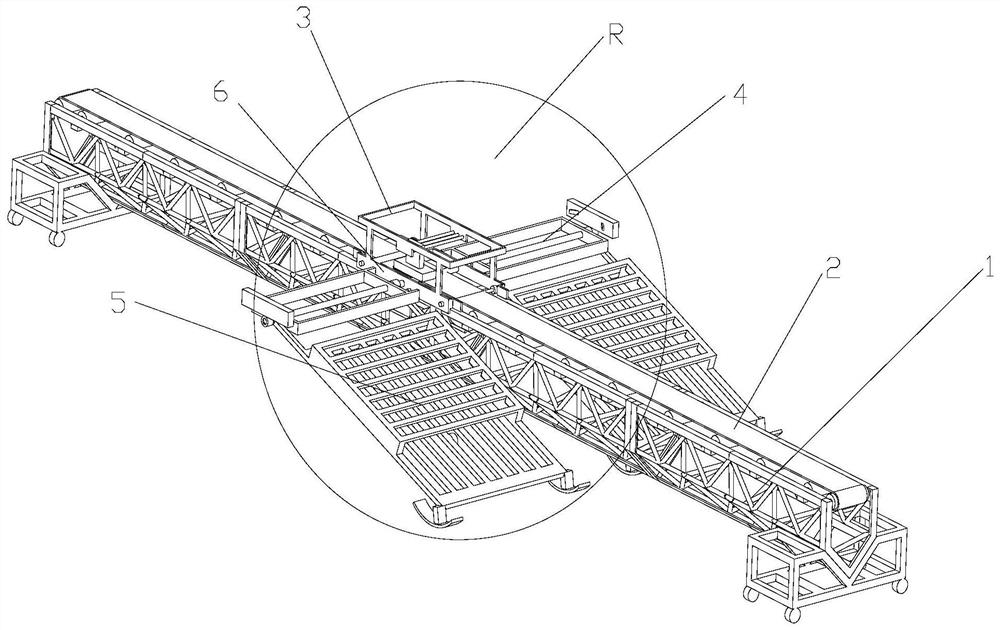 Automatic tray placing device used for seedling tray conveyor