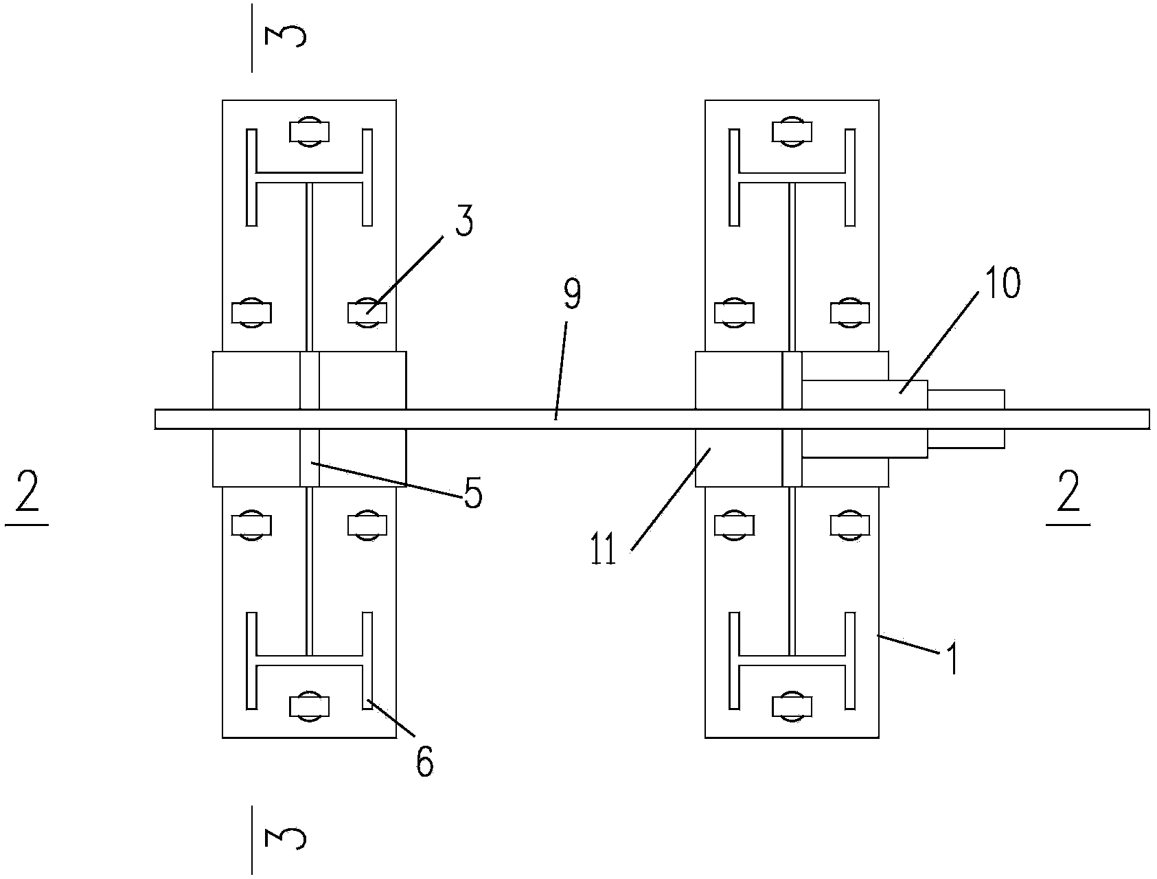 H-type steel beam installation gap adjusting device and use method thereof