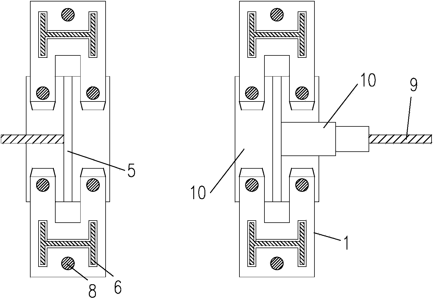 H-type steel beam installation gap adjusting device and use method thereof