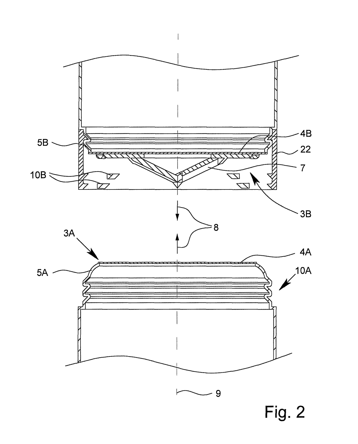 Connecting and container system