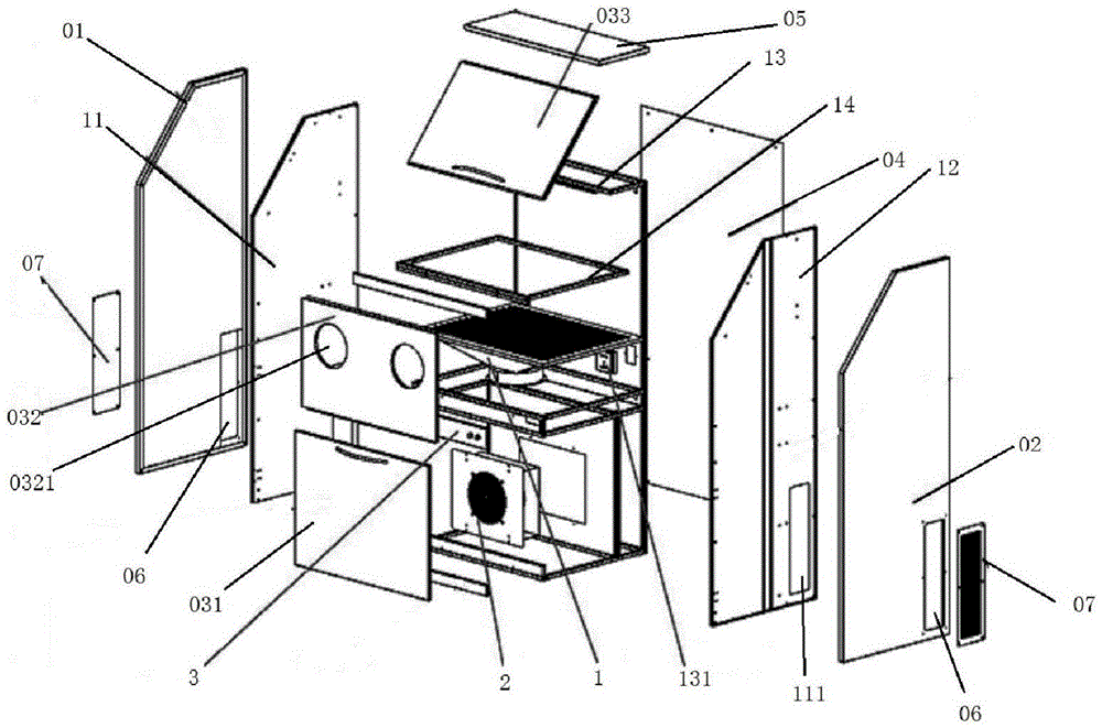 Dust collecting combination cabinet