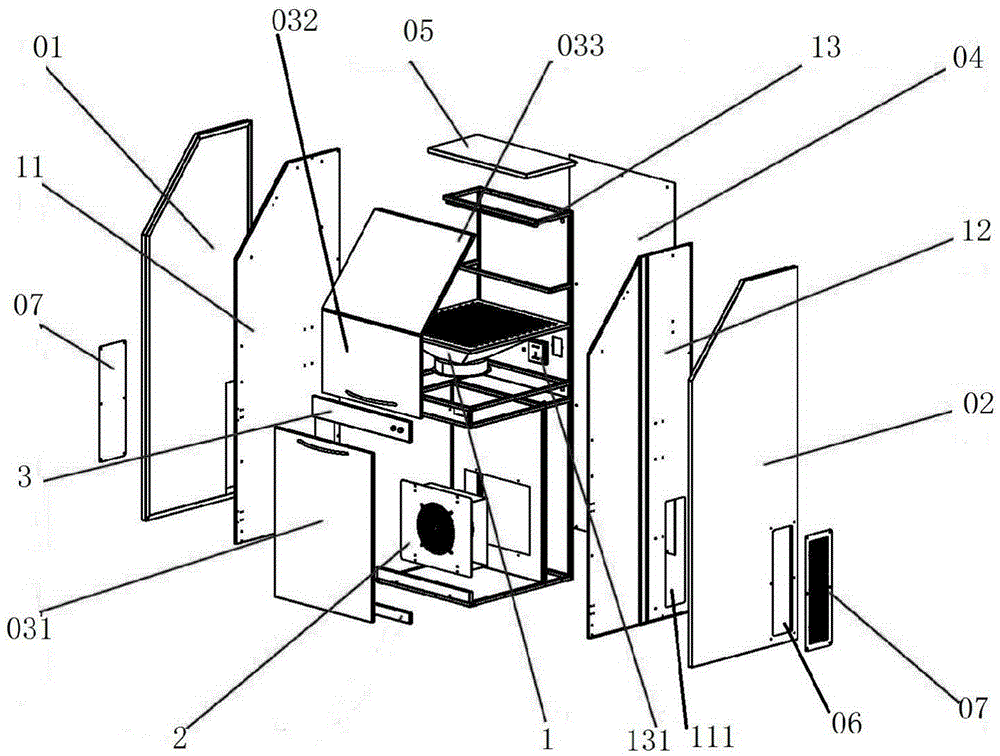 Dust collecting combination cabinet