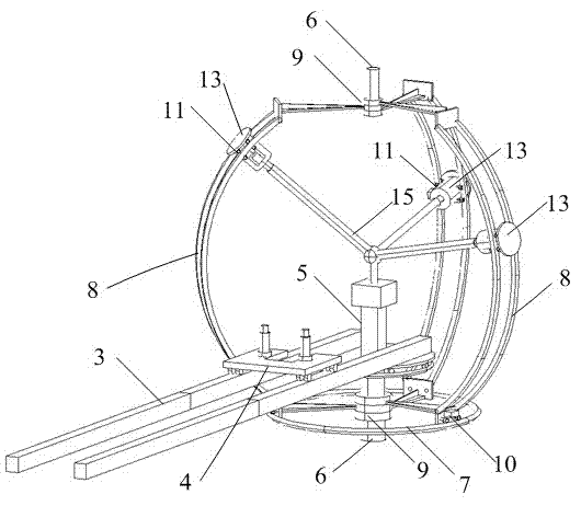 Spherical all-dimensional loading device used for building structural node test