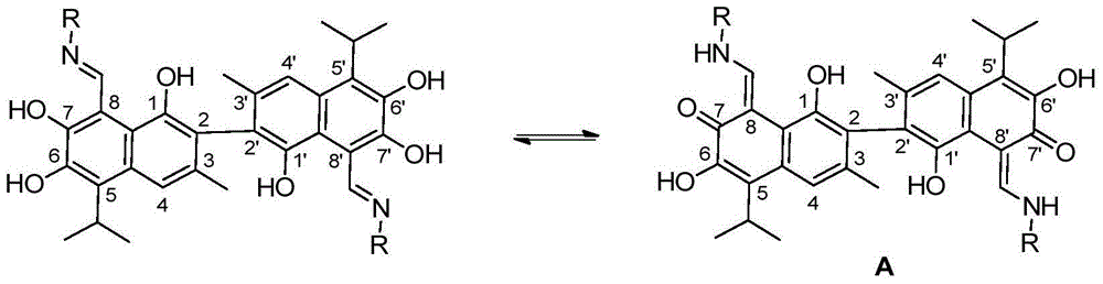 Novel gossypol derivatives, and preparation method and antineoplastic application thereof