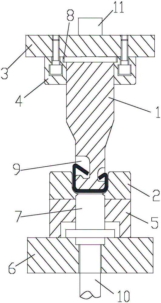 Special mold and stamping method for stamping inner curved parts