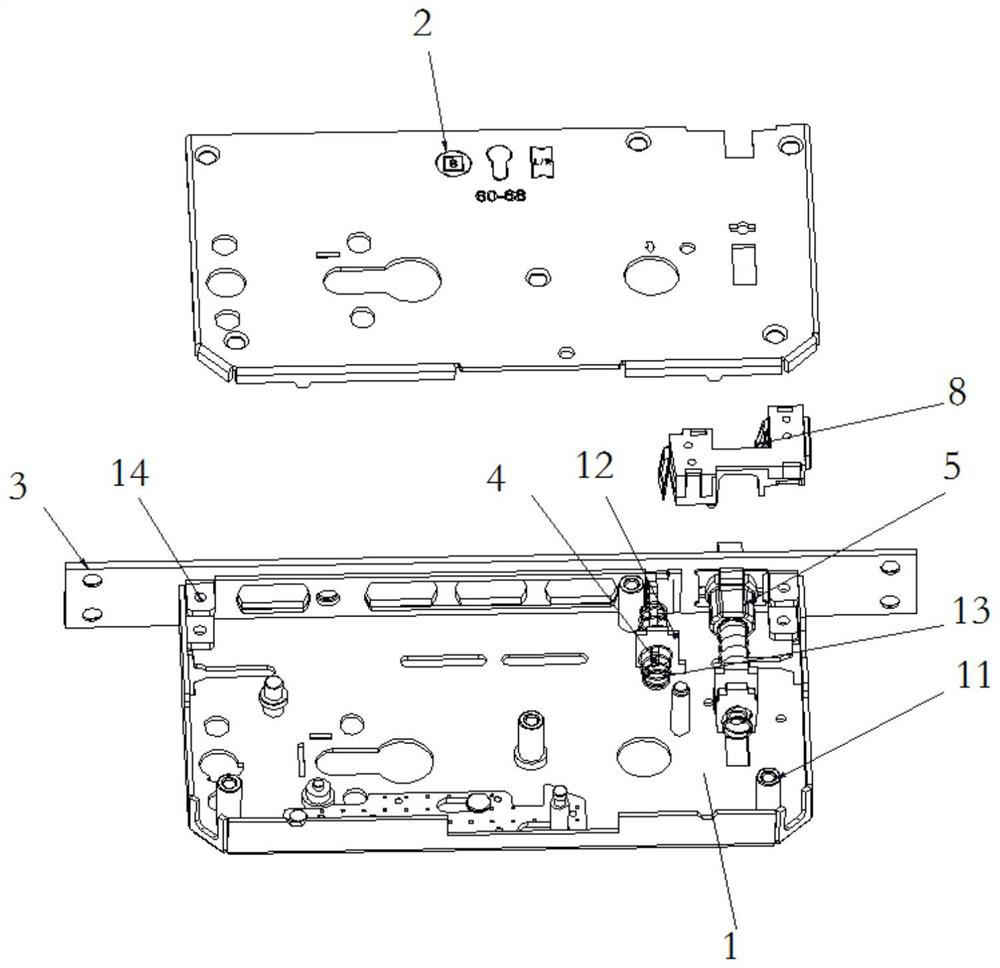 Spring bolt with function of door opening and closing state detection and reversing structure