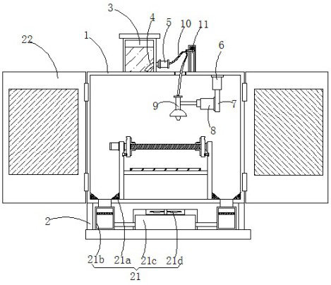 Aluminum alloy profile powder spraying device for building material production