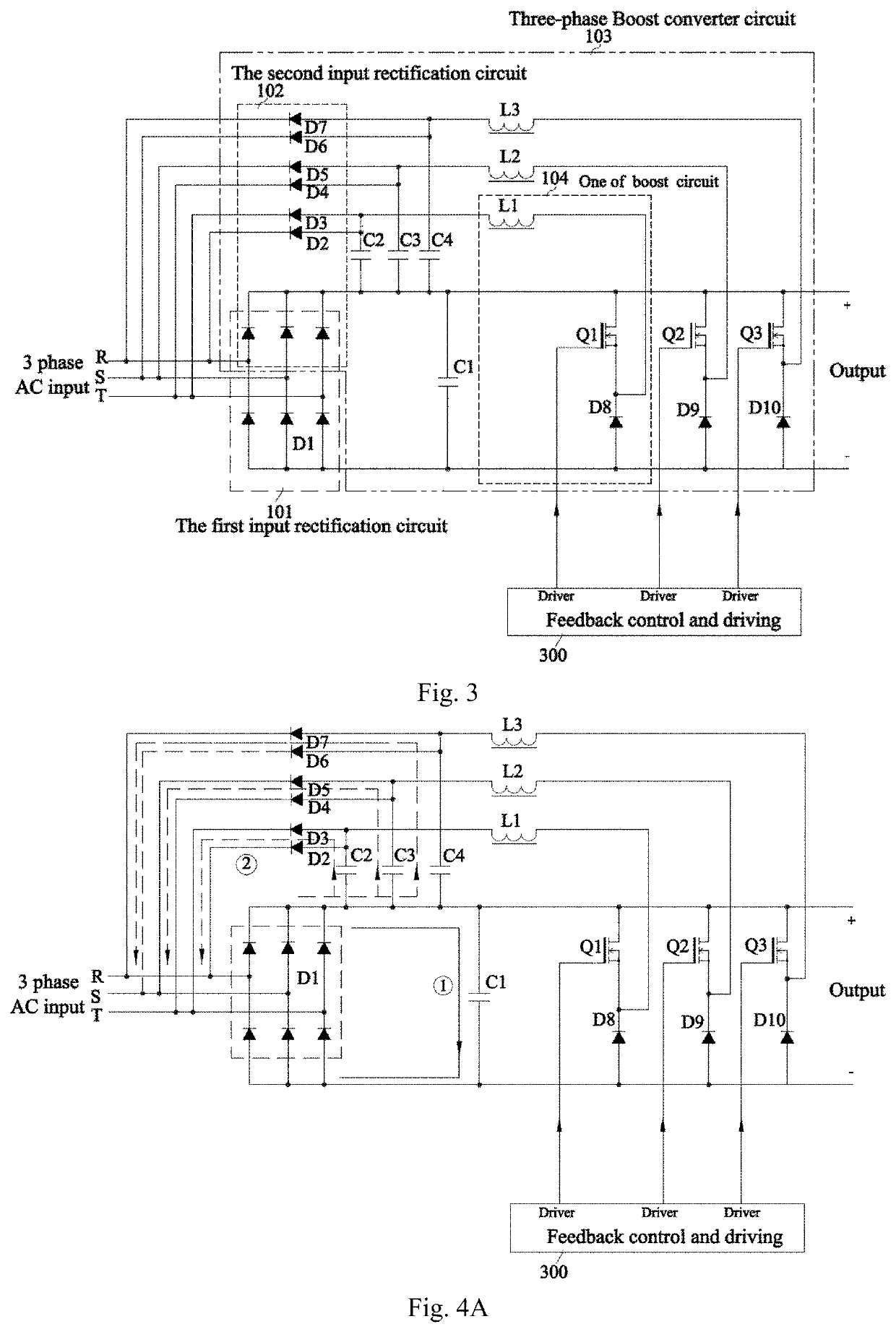 Switching mode power supply circuit for three phase AC input