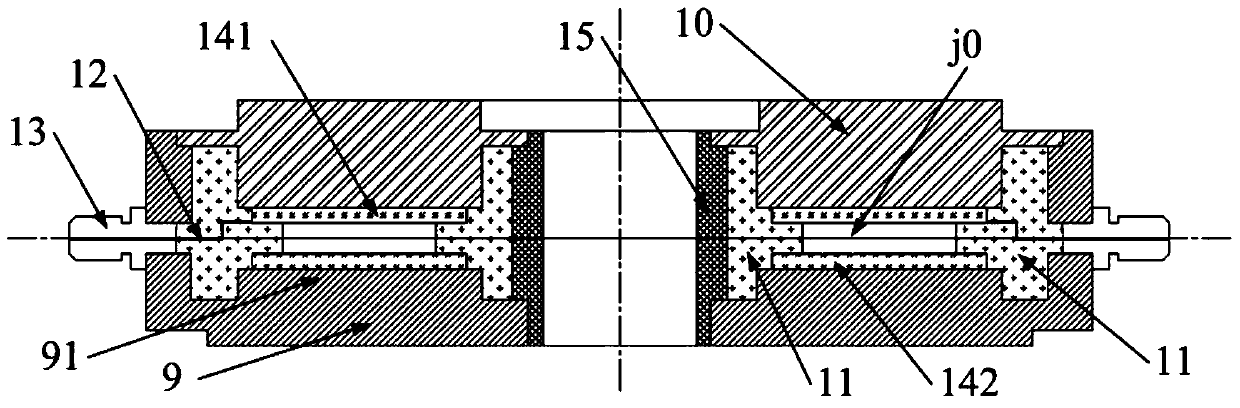 Piezoelectric six-dimensional force/torque sensor with six sets of force-measuring sensitive units