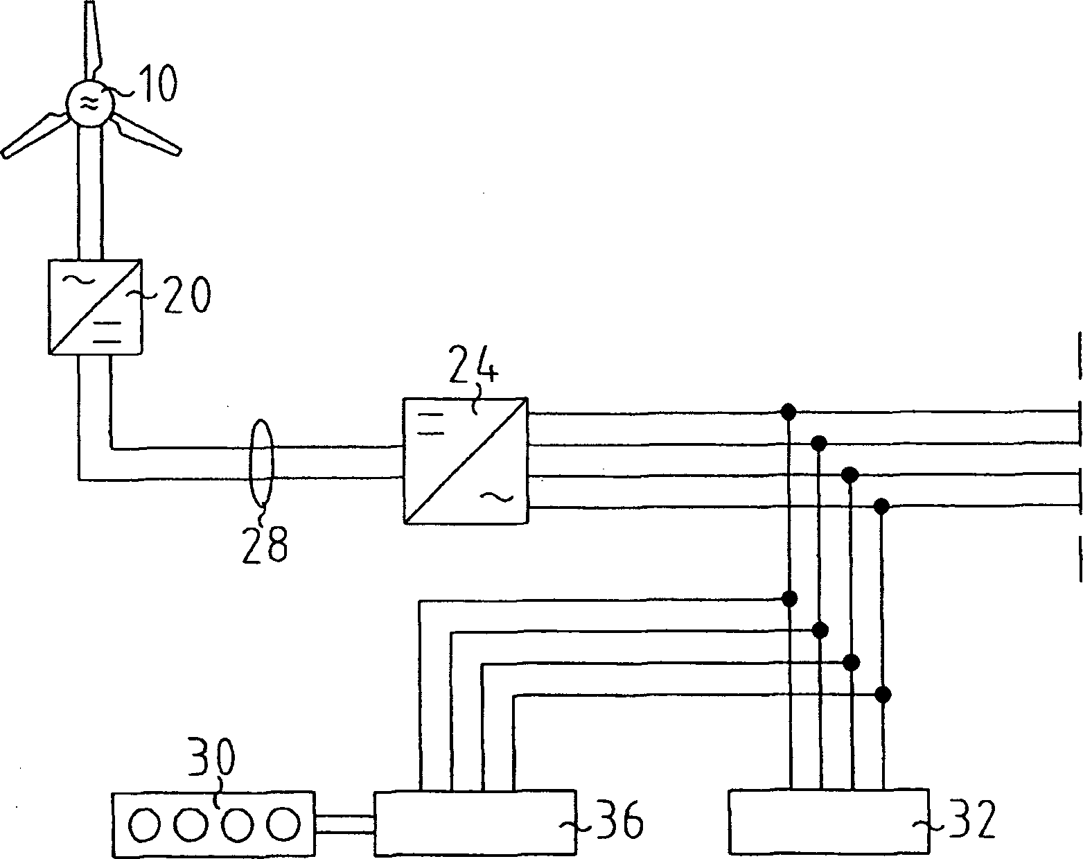 Island network and method for operation of an island network