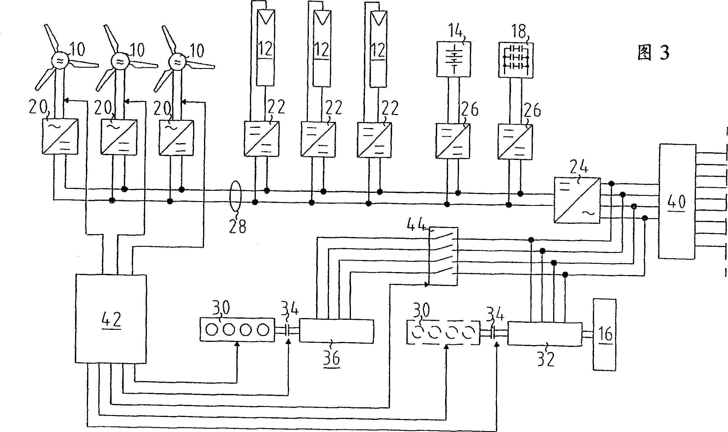 Island network and method for operation of an island network