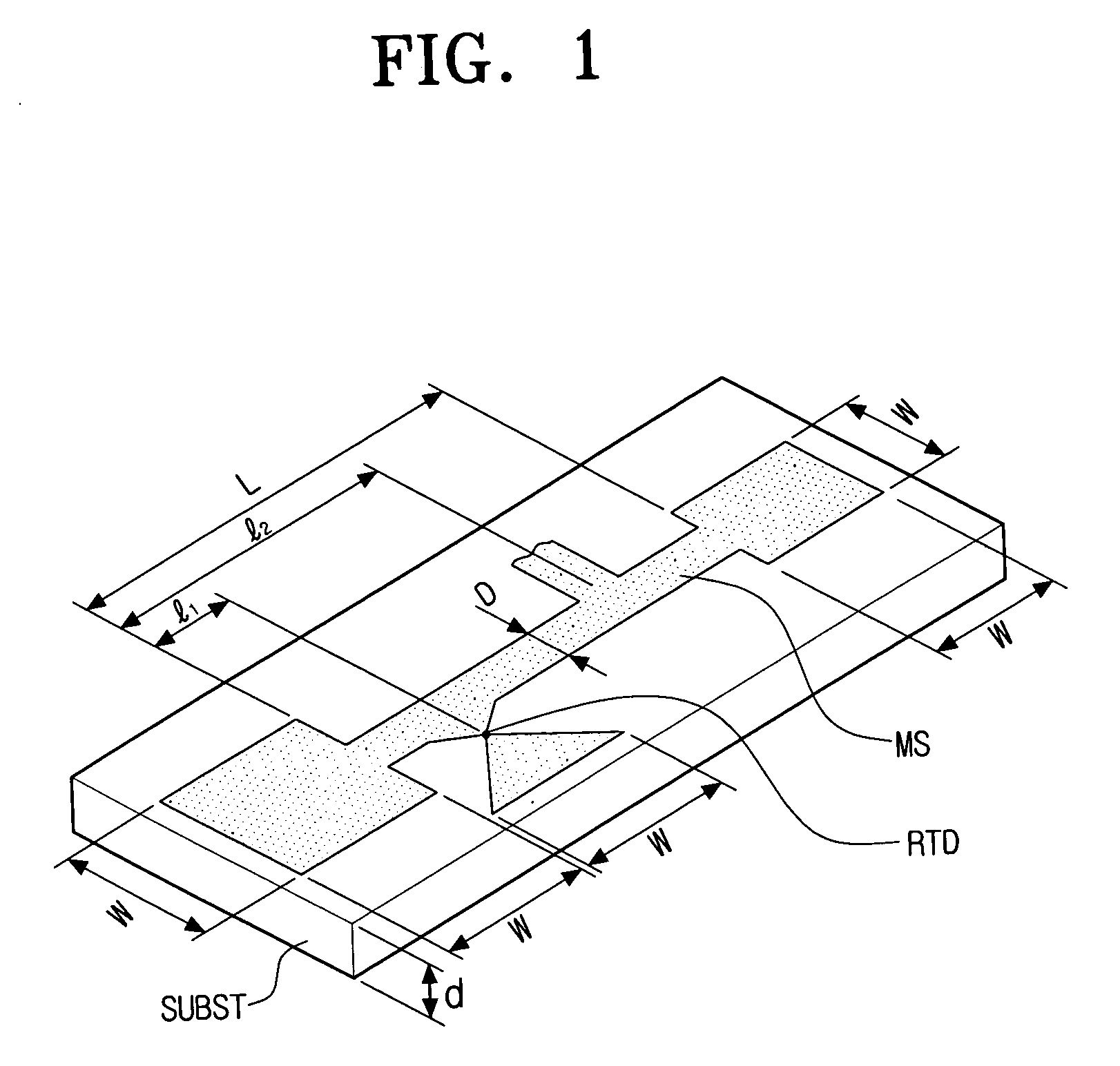 Microstrip stablized quantum well resonance-tunneling generator for millimeter and submillimeter wavelength range