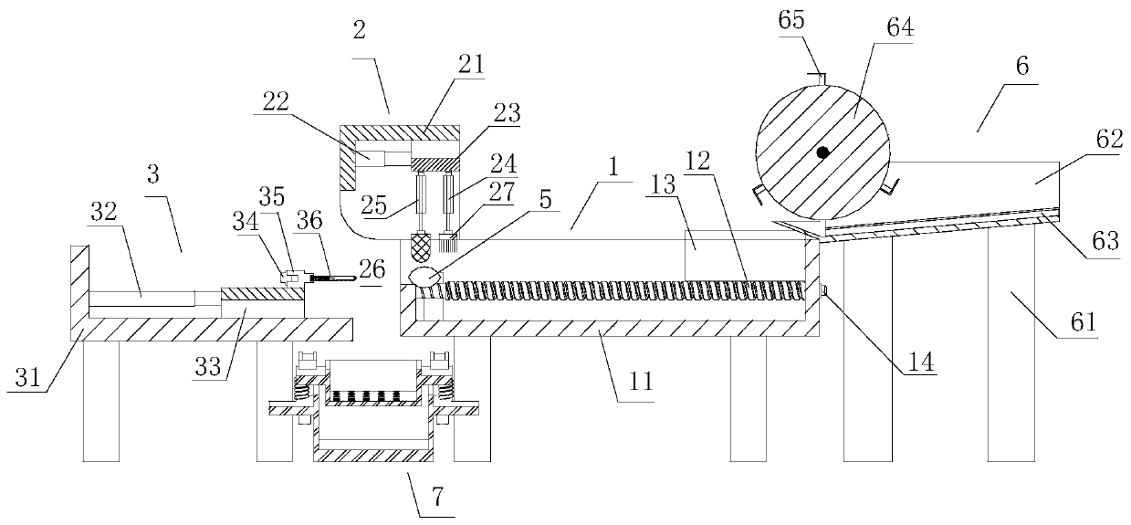 An automatic production system for removing cores and opening edges of lotus seeds, a traditional Chinese medicinal material