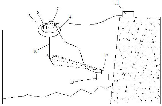 Mounting device and mounting method for underwater positioning navigation system of floating raft type underwater vehicle