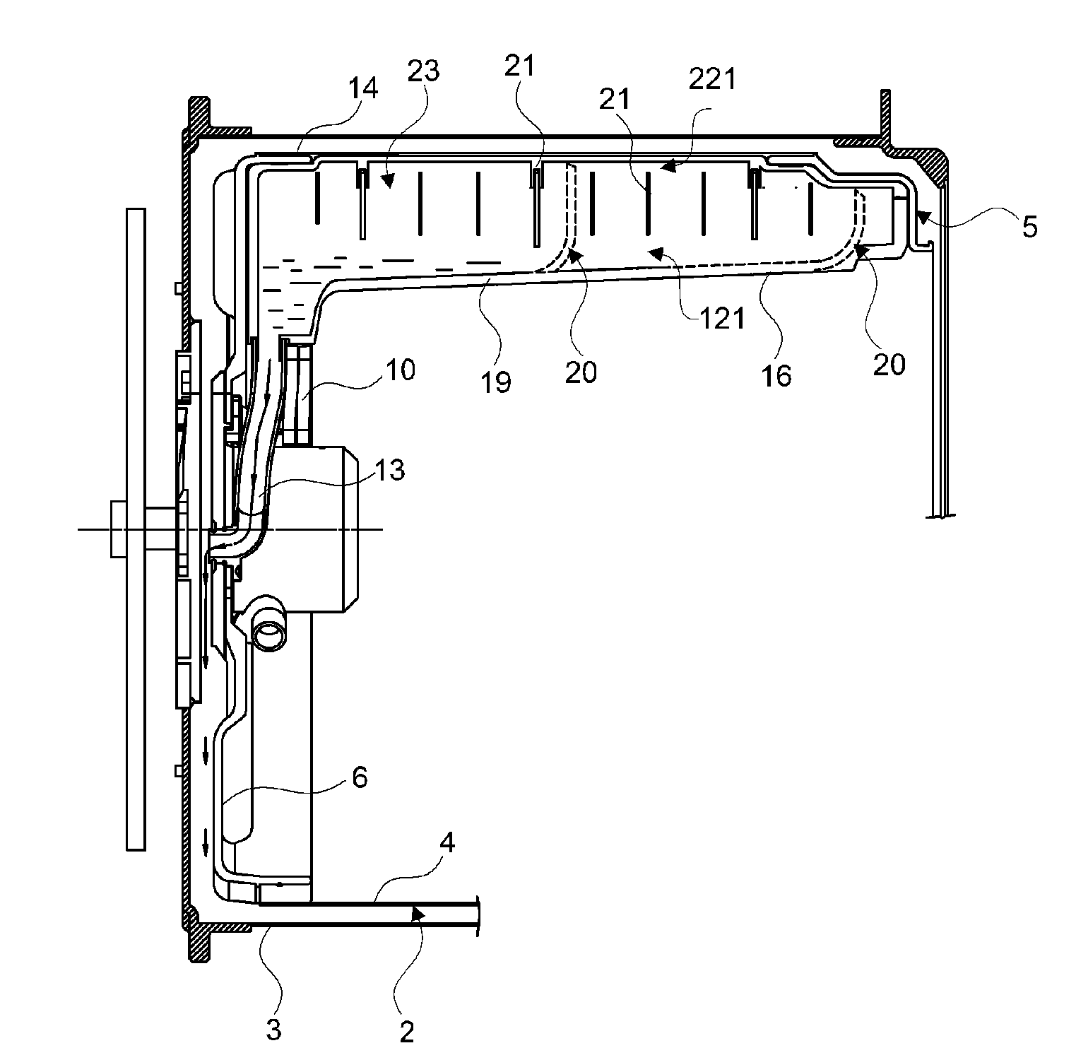 A washing machine wherein the unbalanced load is balanced