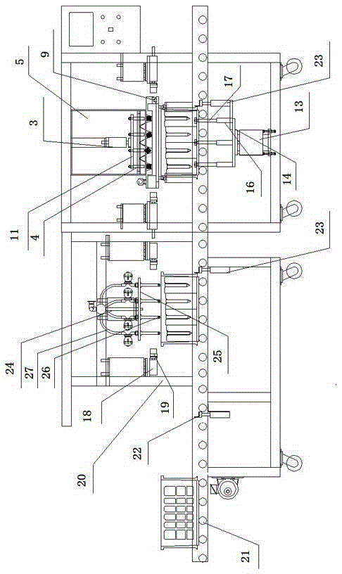 Liquid inoculation machine suitable for inoculation of pit fungus bags and sponge plugging device