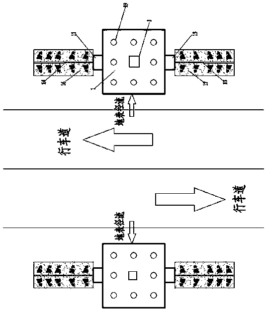 Irrigation system and method of road green belts in arid and semi-arid regions