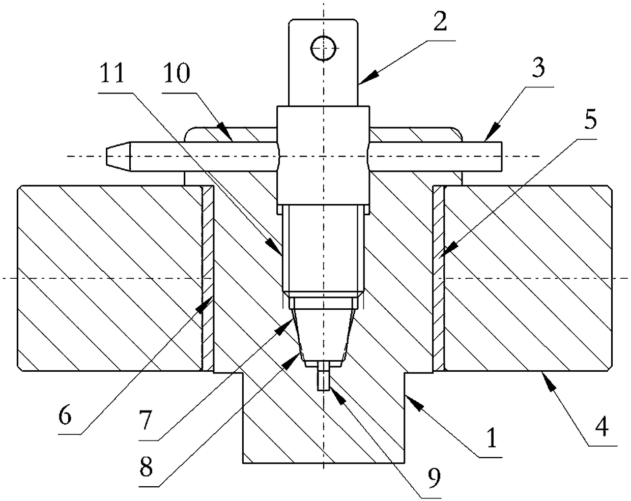 High-precision hole positioning and compressing structure