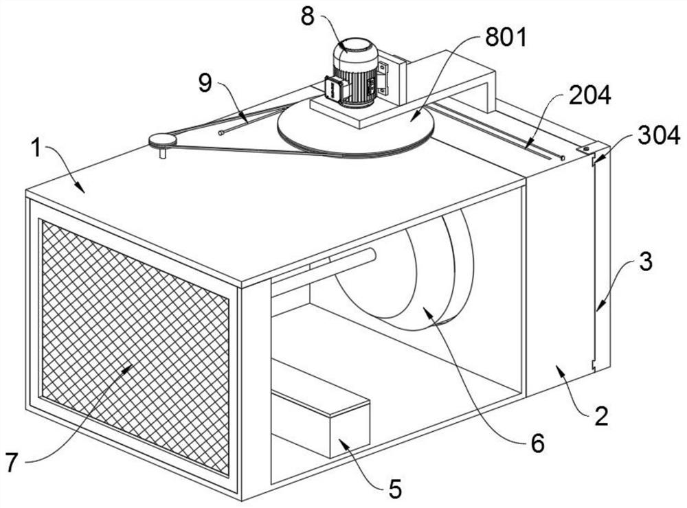 A self-cleaning ventilation device for an underground mine