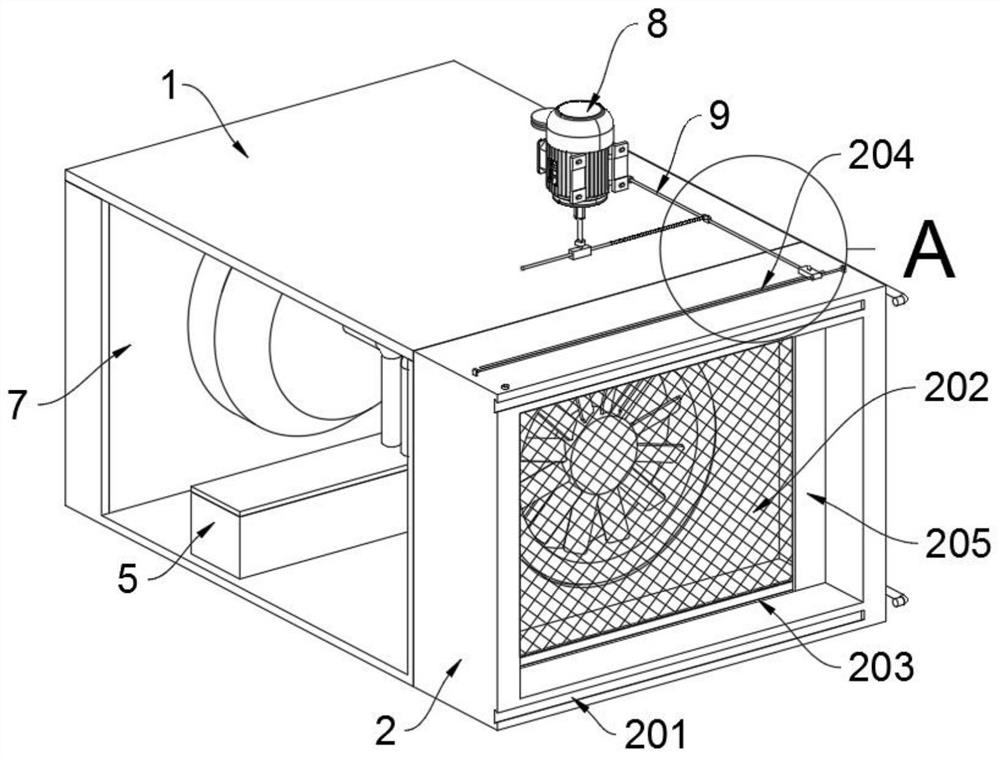 A self-cleaning ventilation device for an underground mine