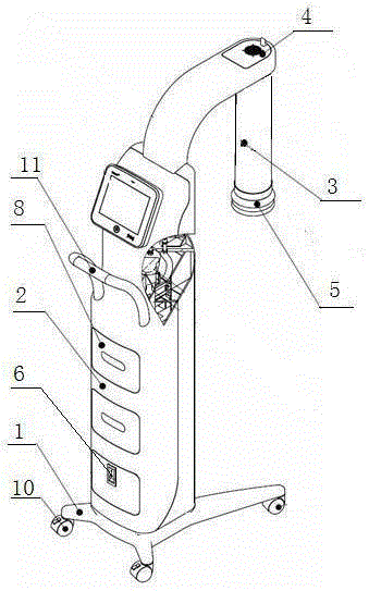 Moxibustion instrument with smoke purification and exhaust function