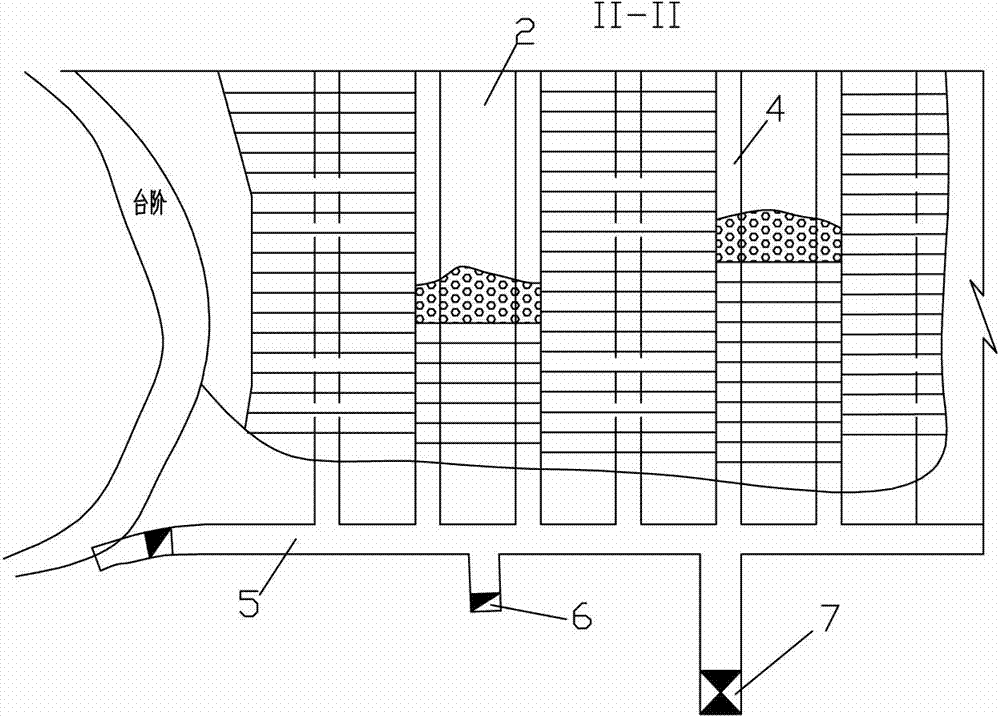 Drift-pillar-free sublevel barnyard caving mining method of open pit transferred underground transitional period