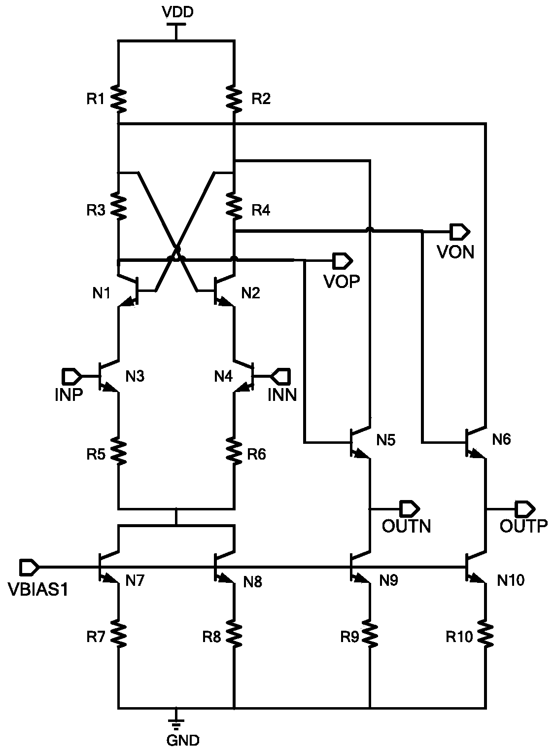 Broadband large dynamic range logarithmic detector