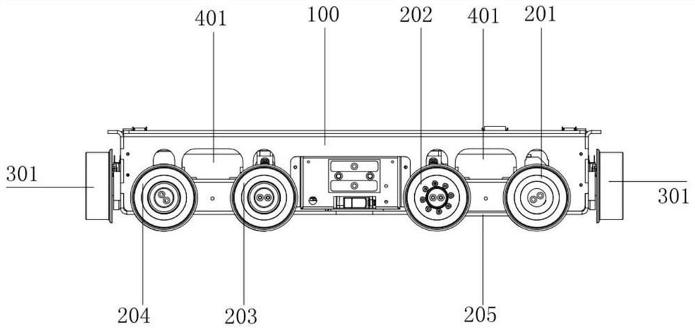 Cable-stayed jacking reversing type sixteen-wheel four-way shuttle vehicle