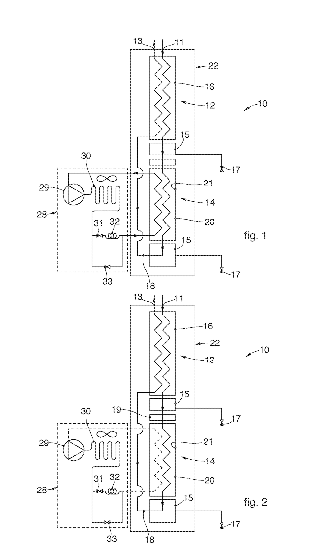 Cooling dryer for compressed air and corresponding method