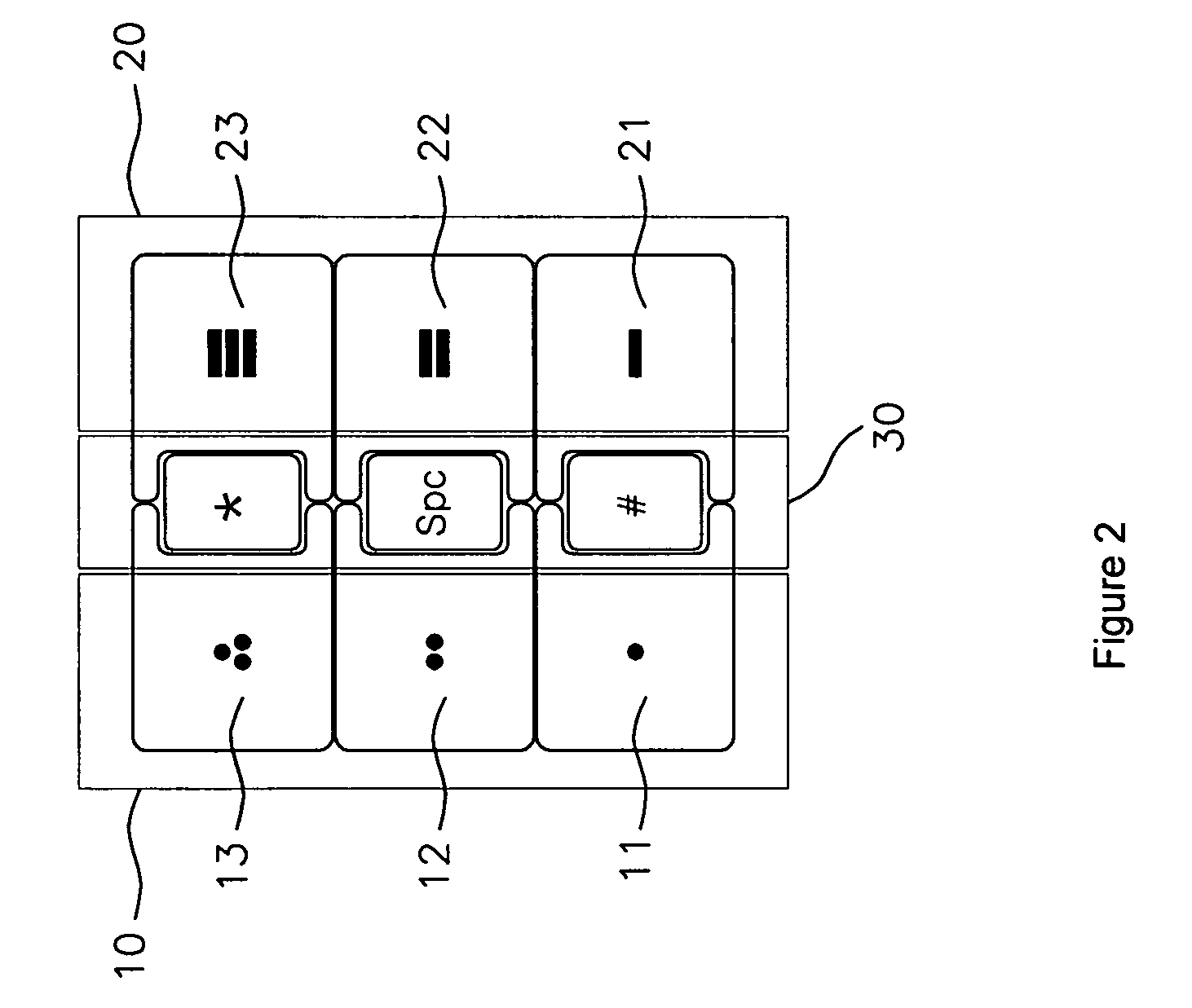 Letter input structure using morse code and input method of the same