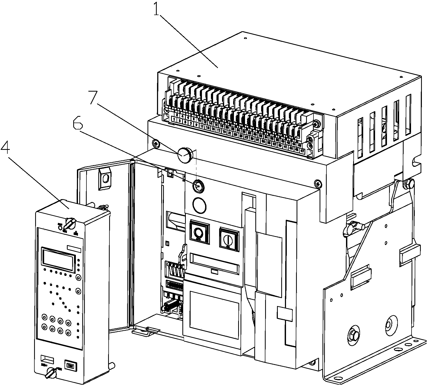 Mounting structure of standby protective module of breaker replacement controller