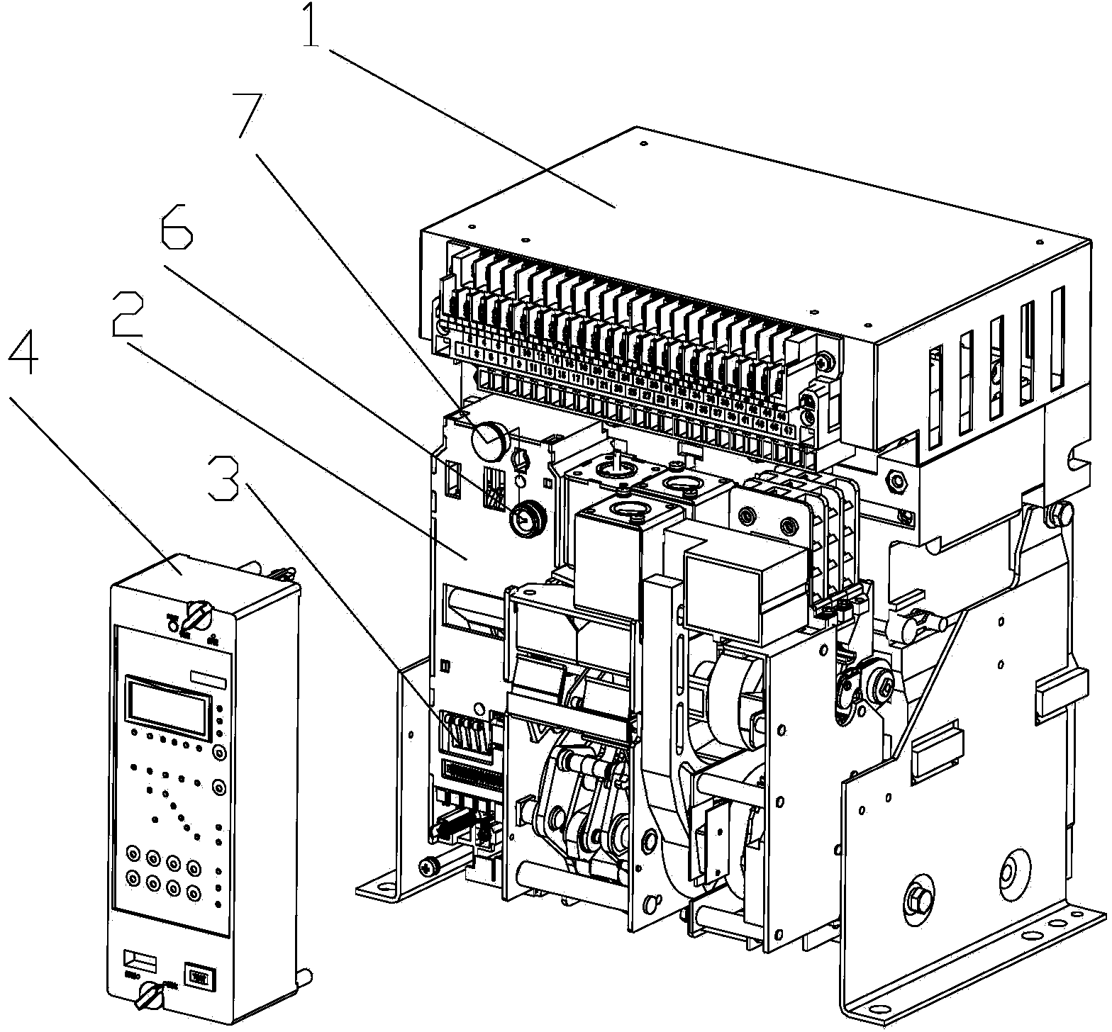 Mounting structure of standby protective module of breaker replacement controller