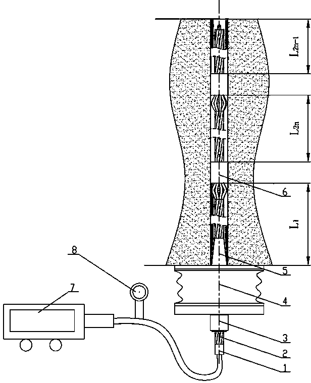 Impact-resistant interval grouting anchor cable and use method thereof